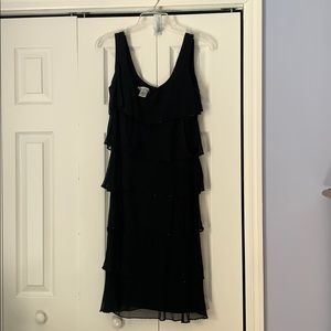 Black short dress size 6 layered with beading